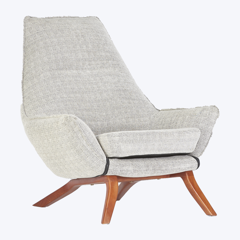 Fabrik kerusi belakang Nordic upholsteri kerusi kayu padu GK81